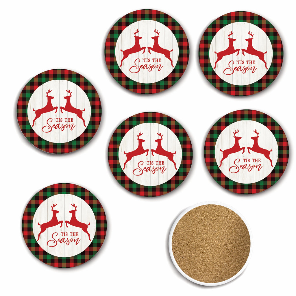 ÔTis The Season Collection 4_ Circle Ceramic Coasters - Set of 6