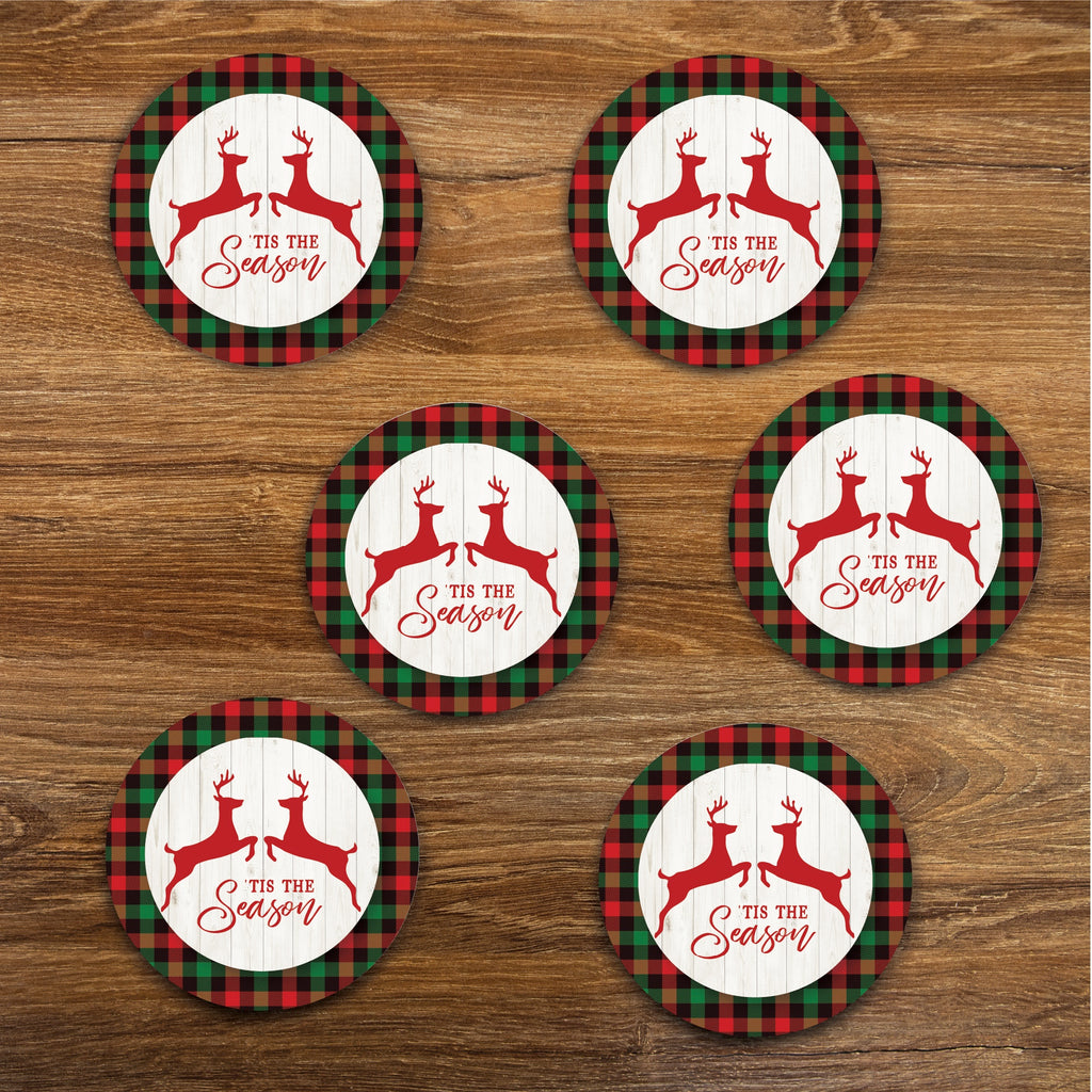 ÔTis The Season Collection 4_ Circle Ceramic Coasters - Set of 6