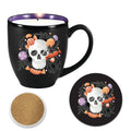 Ceramic Mug Candle - Apple Cider Scented 13oz Soy Wax Candle & Coaster Set