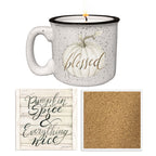 Harvest Blessings - Pumpkin Spice Latte | 15oz Mug, 13oz Soy Candle & Coaster Set