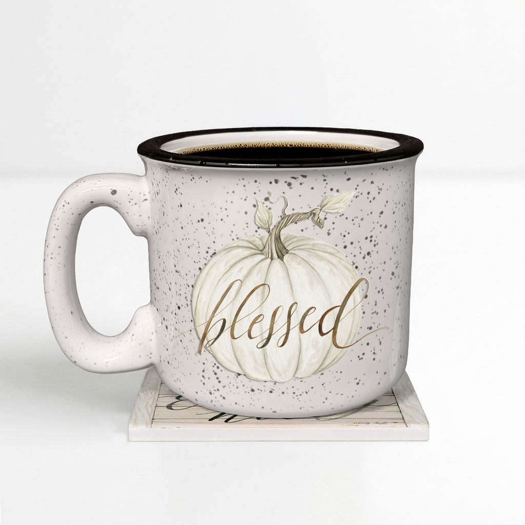 Harvest Blessings - Pumpkin Spice Latte | 15oz Mug, 13oz Soy Candle & Coaster Set