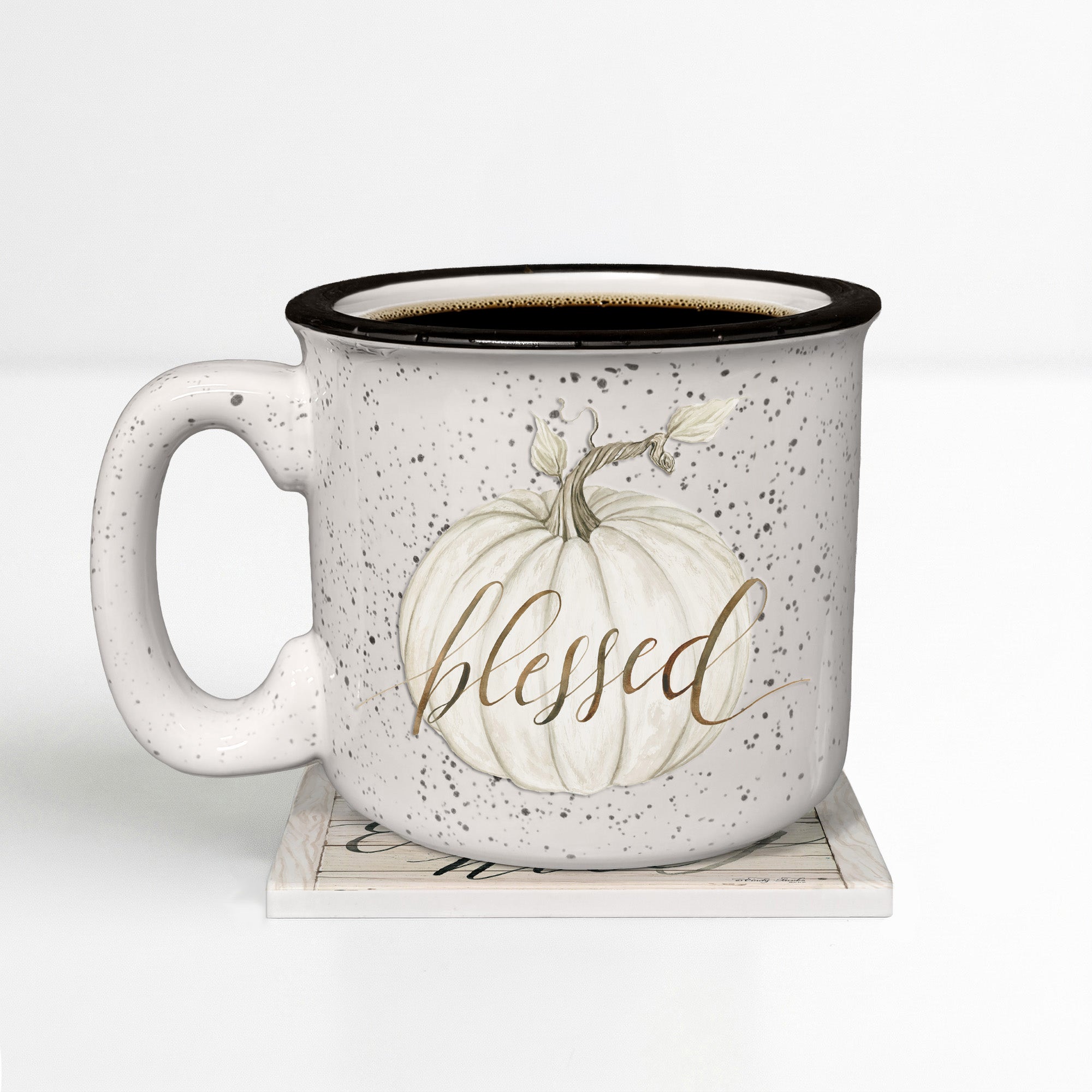 Harvest Blessings - Pumpkin Spice Latte | 15oz Mug, 13oz Soy Candle & Coaster Set