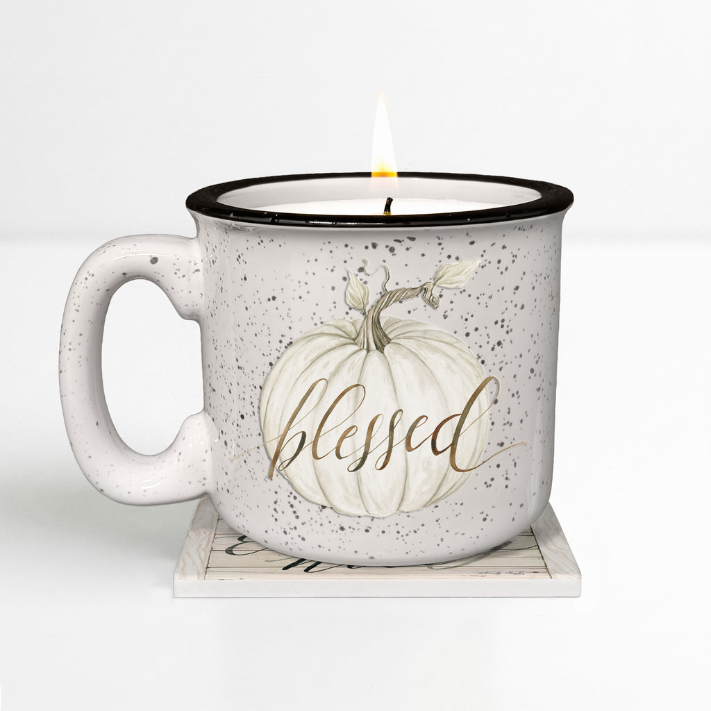 Harvest Blessings - Pumpkin Spice Latte | 15oz Mug, 13oz Soy Candle & Coaster Set