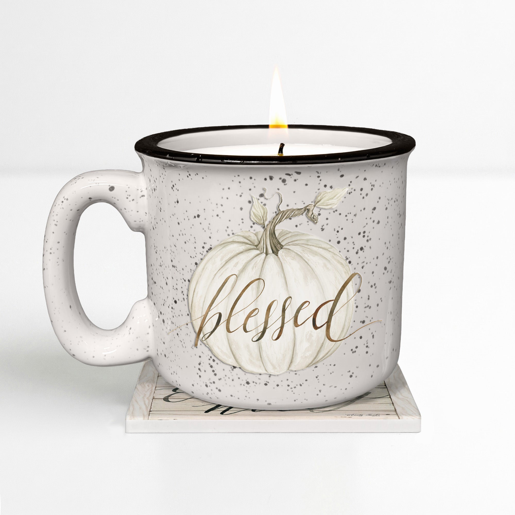 Harvest Blessings - Pumpkin Spice Latte | 15oz Mug, 13oz Soy Candle & Coaster Set