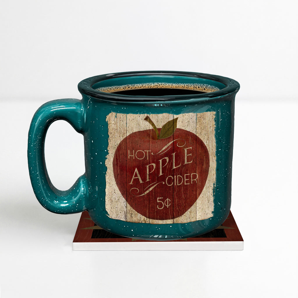 Hot Apple Cider - Spiced Apple Cider | 15oz Mug, 13oz Soy Candle & Coaster Set
