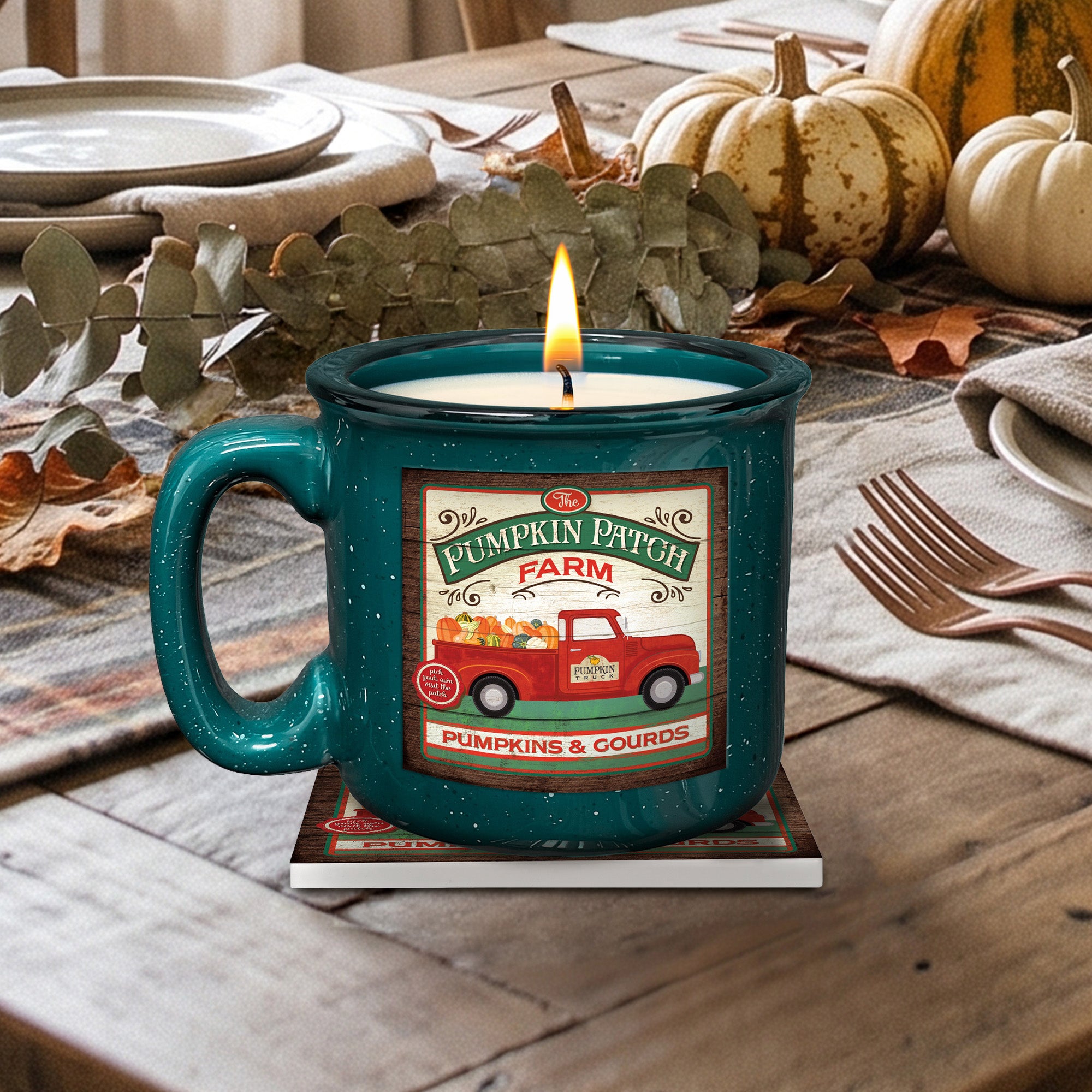 A Day at the Pumpkin Patch - Pumpkin + Maple | 15oz Mug, 13oz Soy Candle & Coaster Set