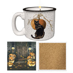 Midnight Porch - White Pumpkin + Cinnamon | 15oz Ceramic Mug, Soy Candle & Coaster Set