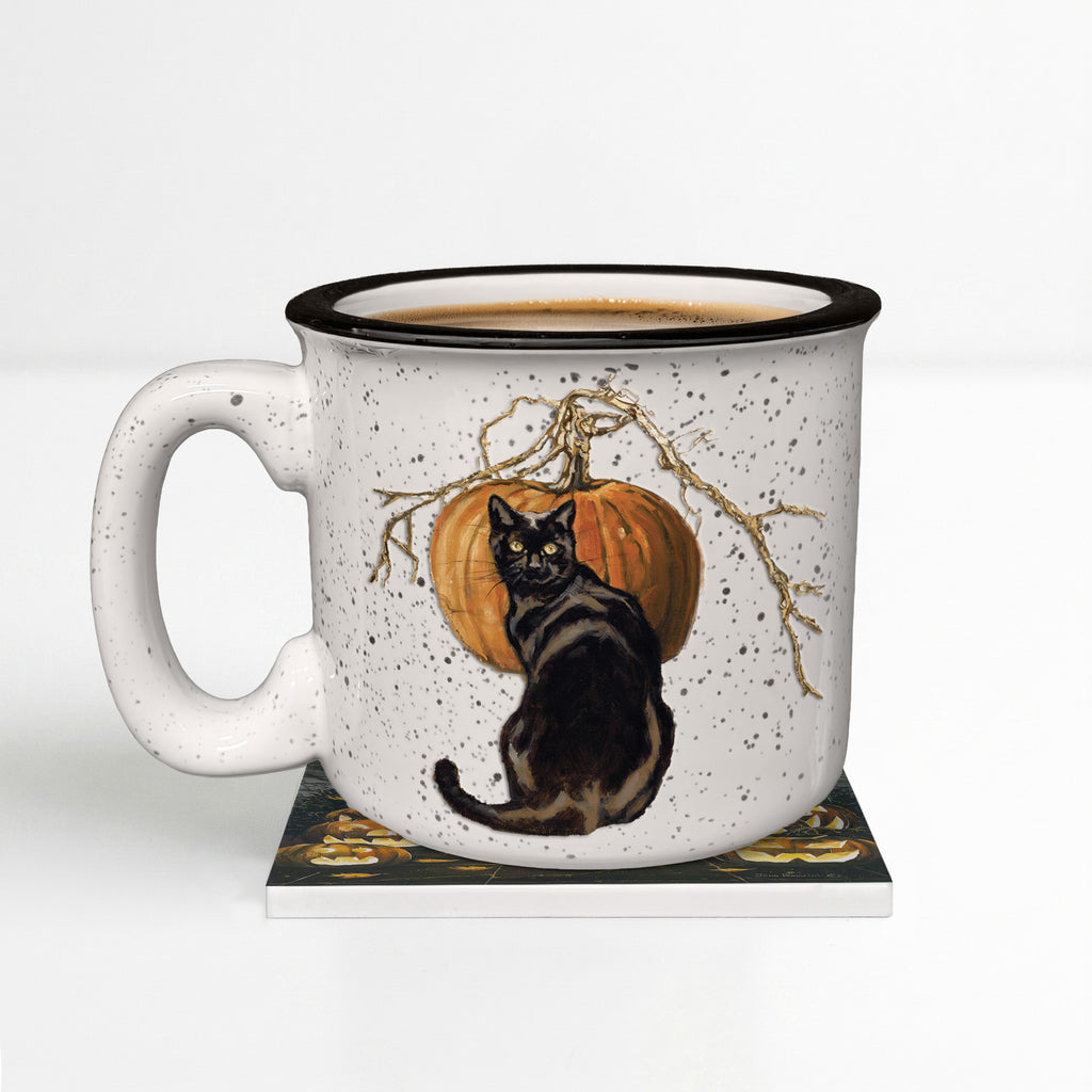 Midnight Porch - White Pumpkin + Cinnamon | 15oz Ceramic Mug, Soy Candle & Coaster Set
