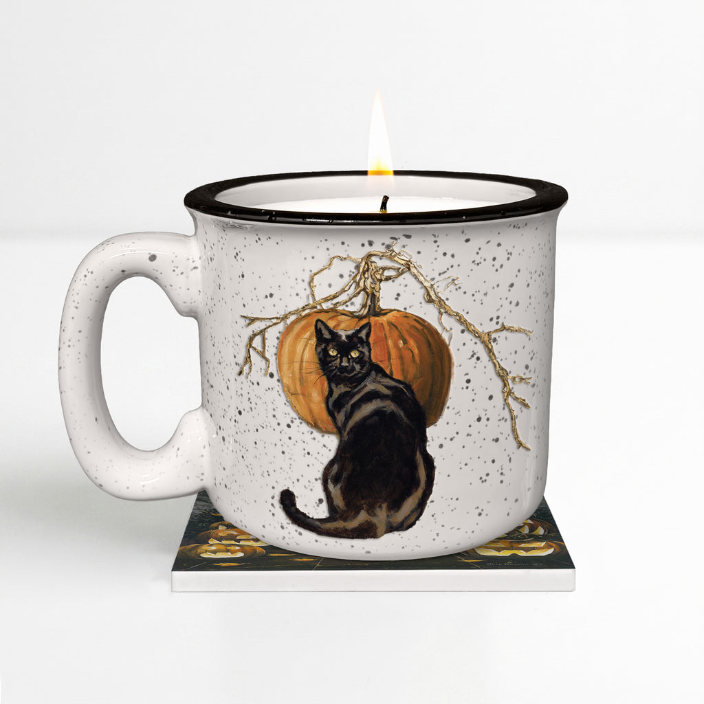 Midnight Porch - White Pumpkin + Cinnamon | 15oz Ceramic Mug, Soy Candle & Coaster Set