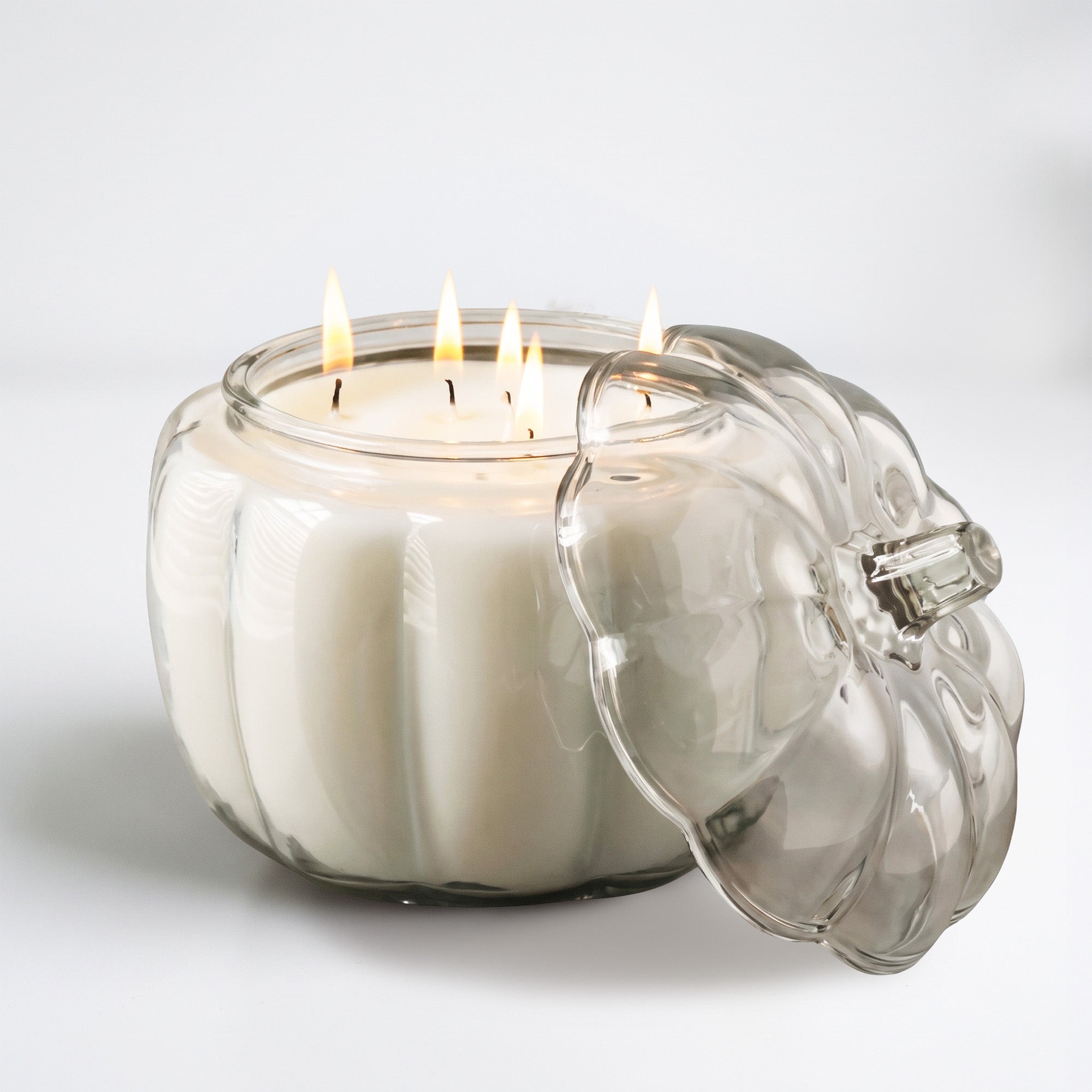 White Pumpkin + Clove - 56oz 5-Wick Candle in Glass Pumpkin Vessel