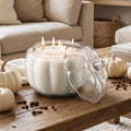 White Pumpkin + Clove - 56oz 5-Wick Candle in Glass Pumpkin Vessel