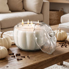 White Pumpkin + Clove - 56oz 5-Wick Candle in Glass Pumpkin Vessel