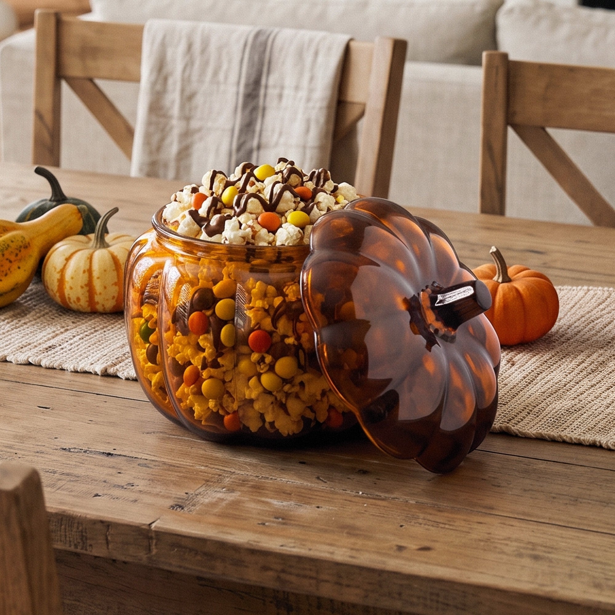 Apple Cider + Cinnamon - 56oz 5-Wick Soy Candle in Glass Pumpkin Vessel