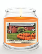Pumpkin Barn - Pumpkin Spice 12.8oz Candle Glass Jar with Brushed Silver Metal Lid