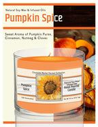 Flower of the Fall - Pumpkin Spice 9.6 oz Soy Wax Candle in Glass Jar