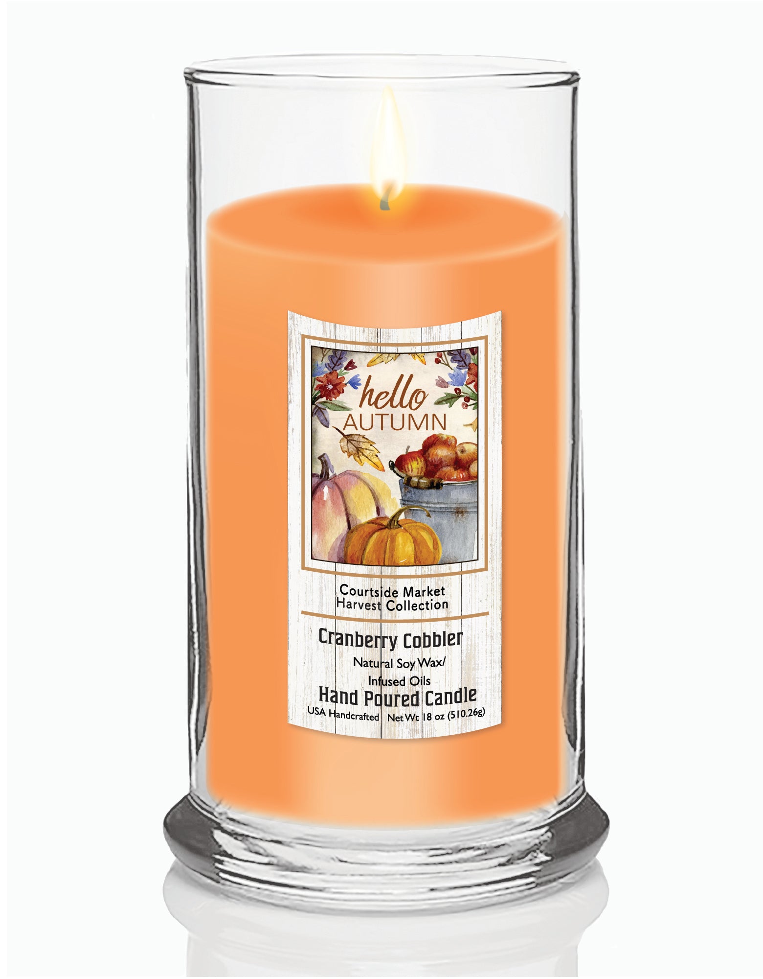 Hello Autumn II - Cranberry Cobbler 18 oz Status Candle Glass
