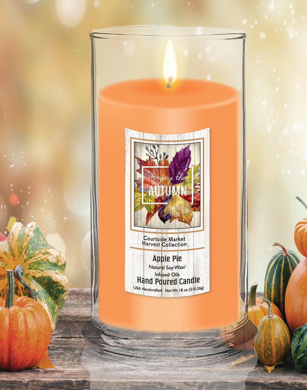 Enjoy Autumn 18 oz Status Candle Glass