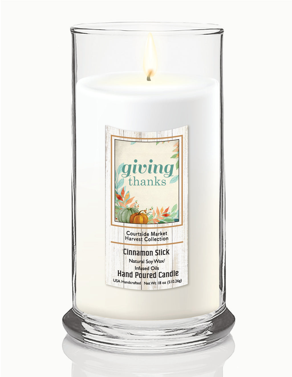 Giving Thanks - Cinnamon Stick 18 oz Status Candle Glass