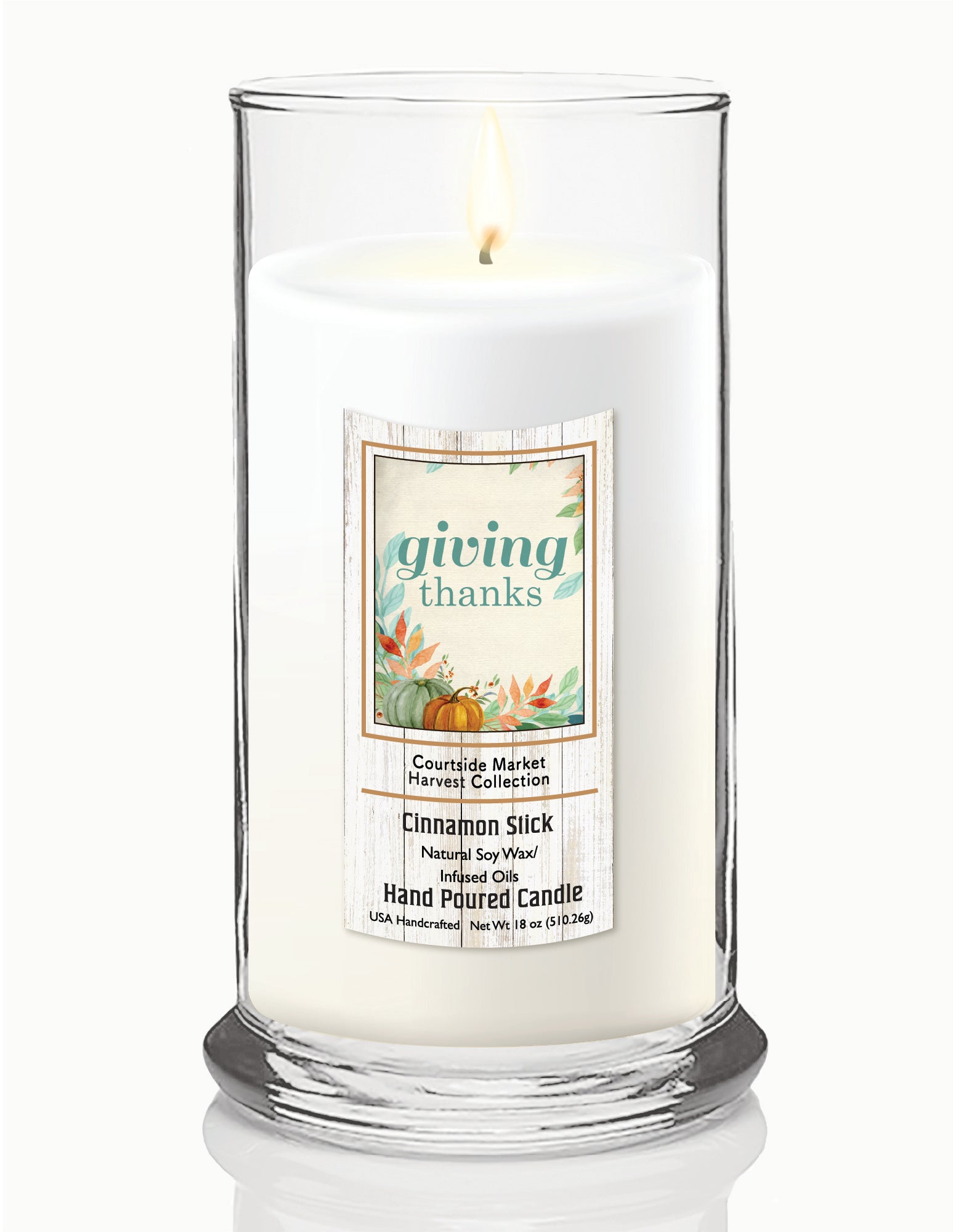 Giving Thanks - Cinnamon Stick 18 oz Status Candle Glass