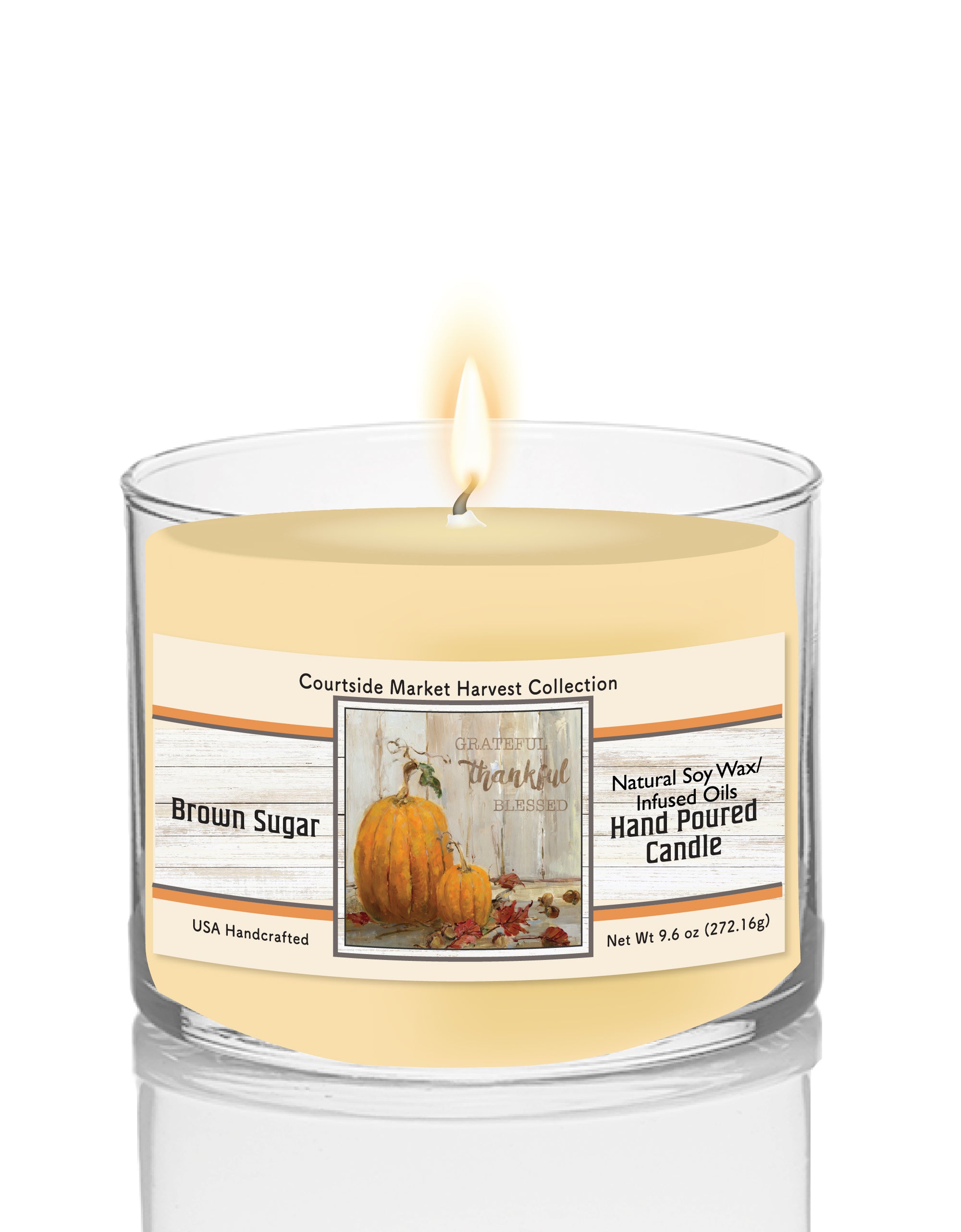 Pumpkin Patch I - Brown Sugar Vanilla 9.6 oz Soy Wax Candle in Glass Jar