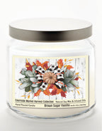 Orange Pumpkin - Brown Sugar Vanilla 12.8oz Candle Glass Jar with Brushed Silver Metal Lid