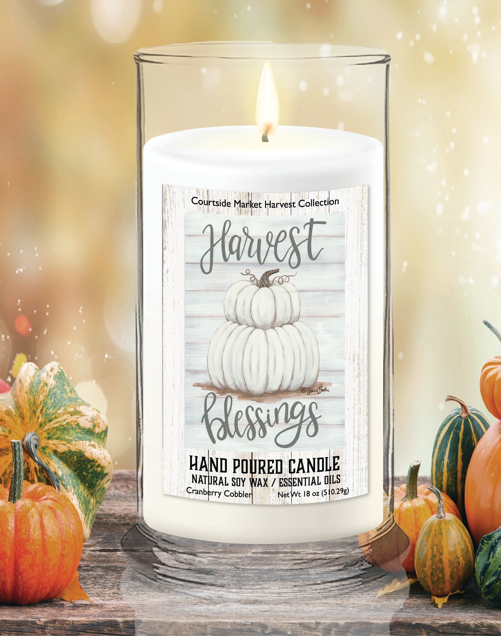Harvest Blessings - Cranberry Cobbler 18 oz Status Candle Glass