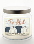 Pumpkin Thankful - Brown Sugar Vanilla 12.8oz Candle Glass Jar with Brushed Silver Metal Lid