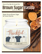 Pumpkin Thankful - Brown Sugar Vanilla 12.8oz Candle Glass Jar with Brushed Silver Metal Lid