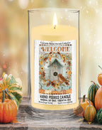 Welcome Birdhouse - Brown Sugar Vanilla 18 oz Status Candle Glass