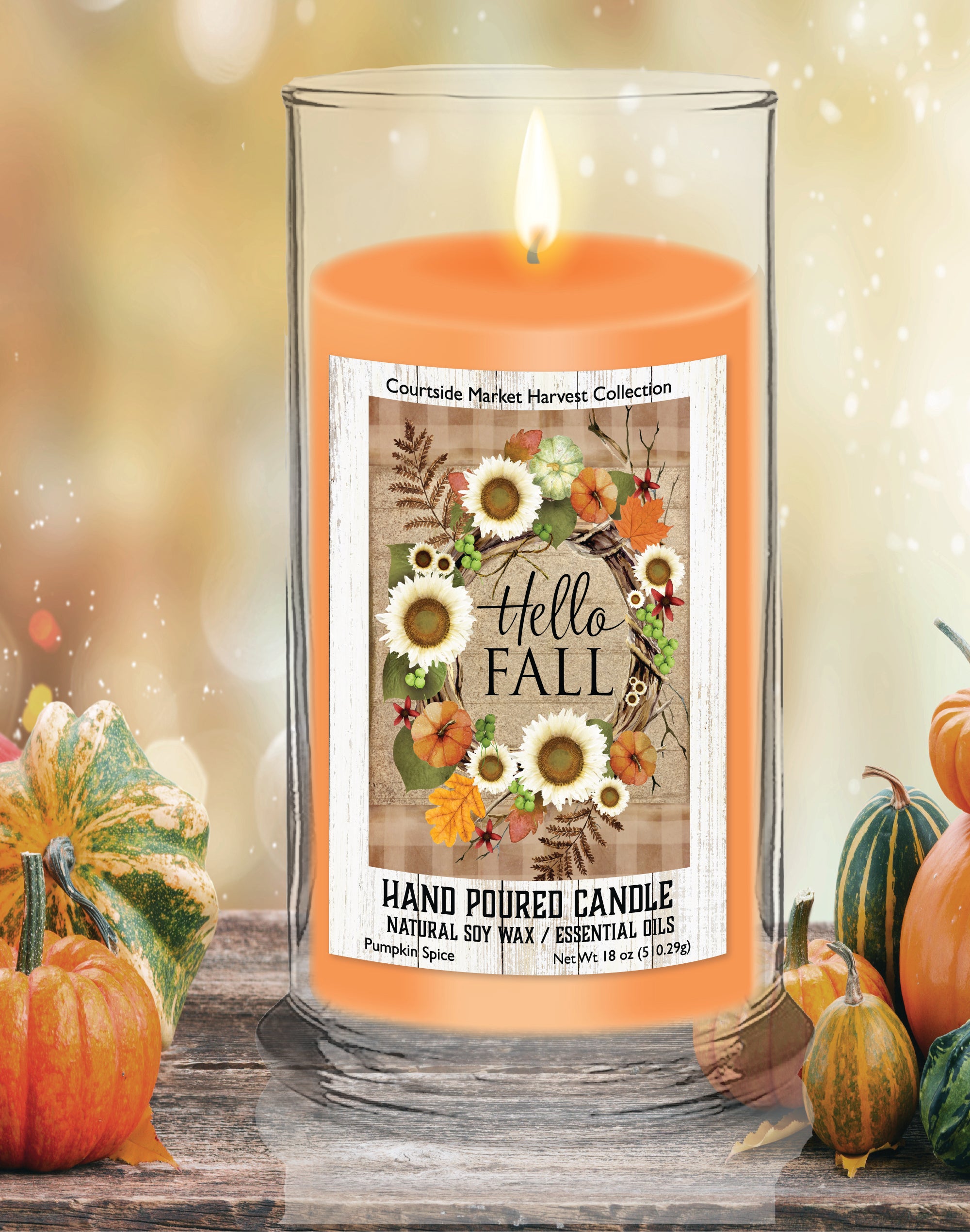 Gather II - Pumpkin Spice 18 oz Status Candle Glass