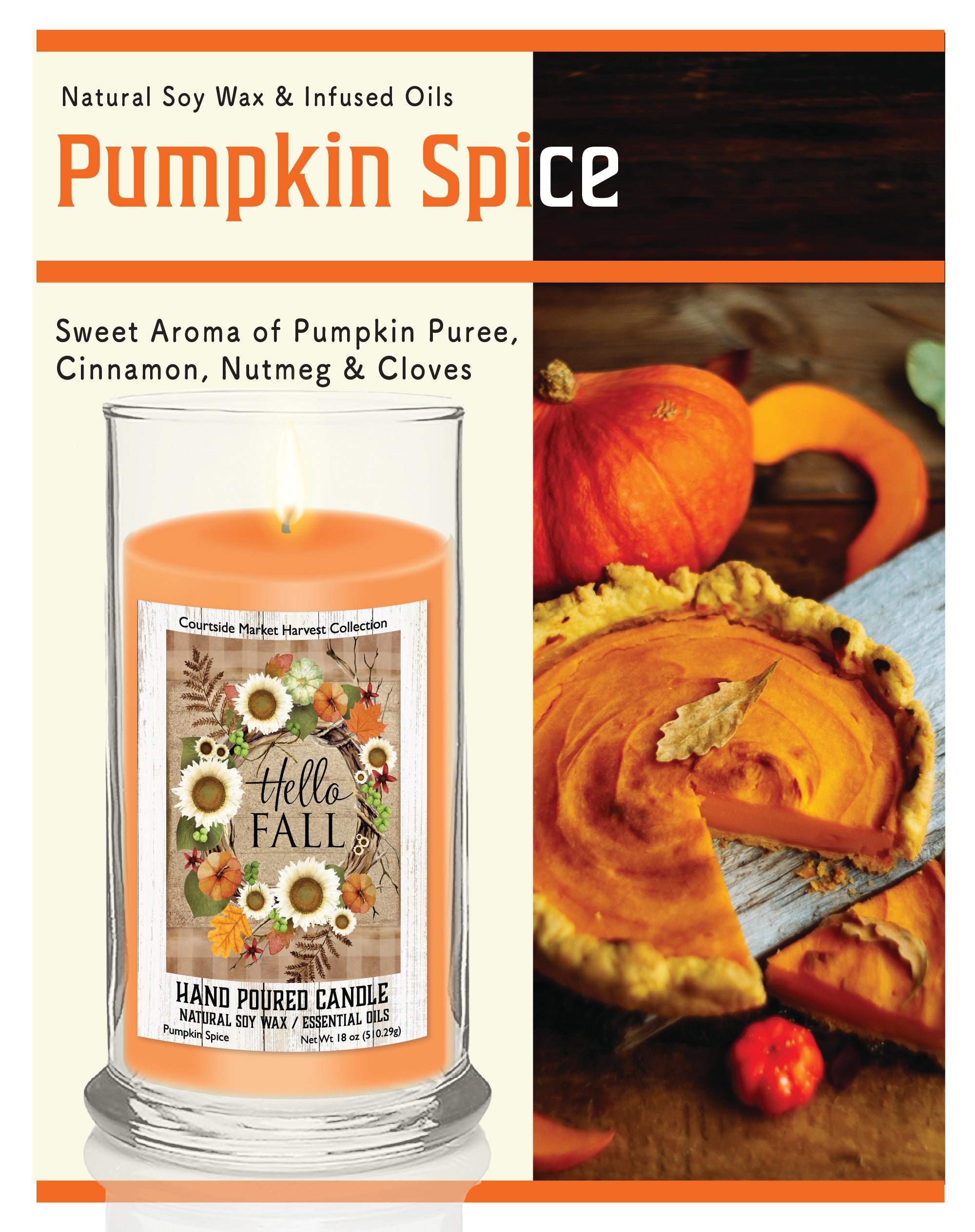 Gather II - Pumpkin Spice 18 oz Status Candle Glass