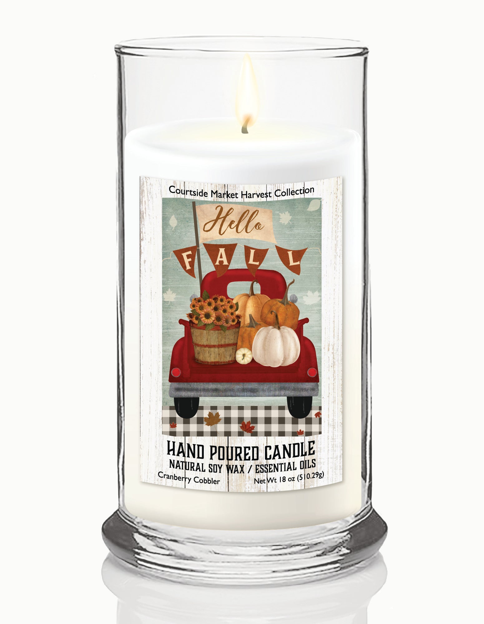 Hello Fall - Cranberry Cobbler 18oz Status Candle Glass