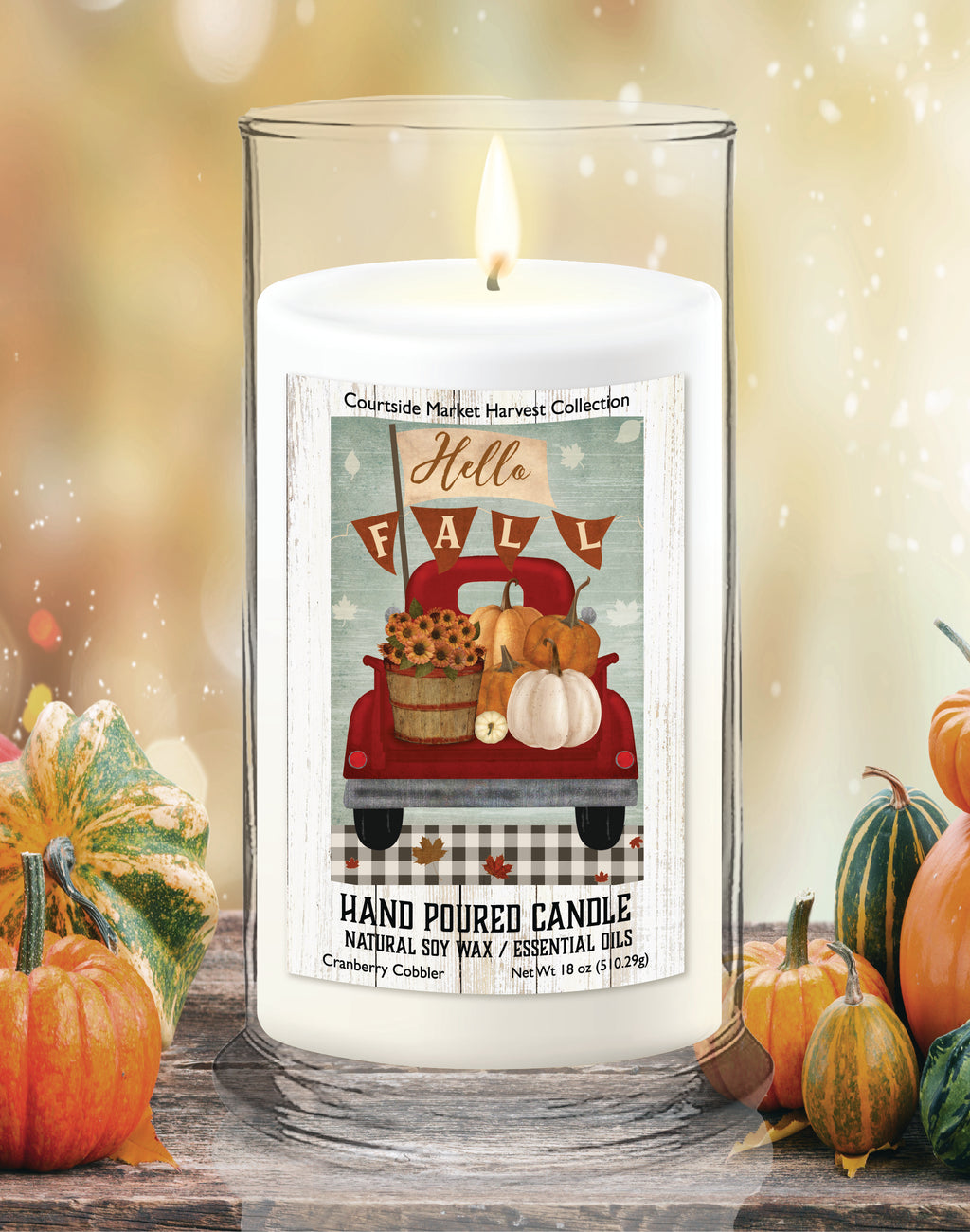 Hello Fall - Cranberry Cobbler 18oz Status Candle Glass