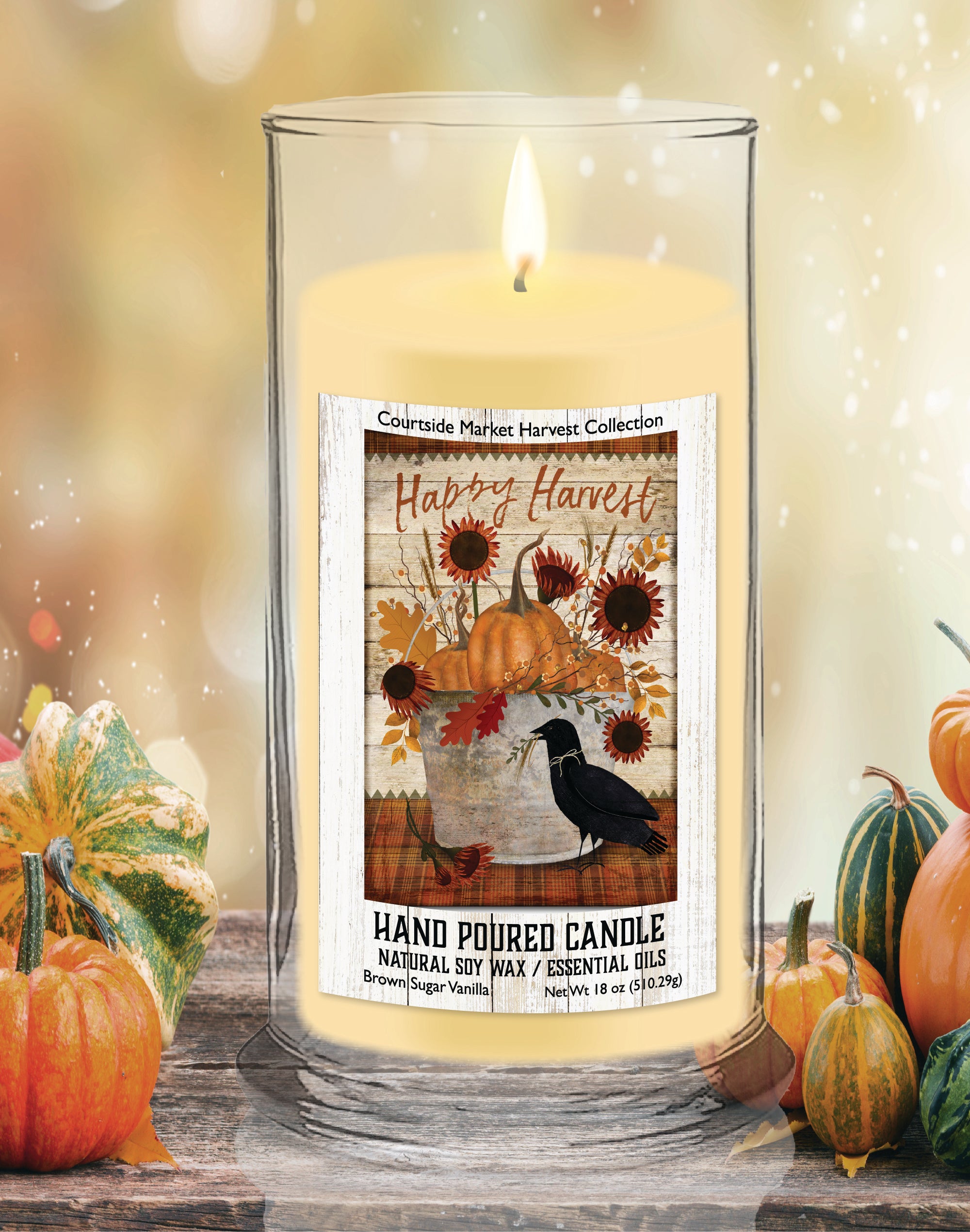 Happy Harvest III - Brown Sugar Vanilla 18 oz Status Candle Glass