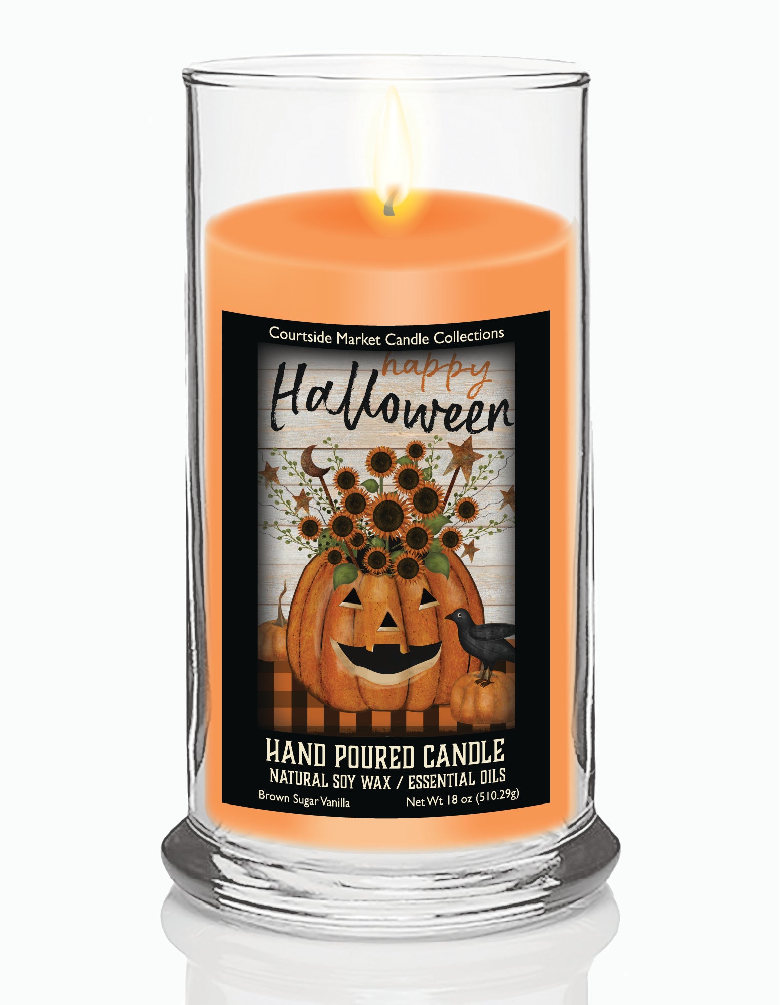 Halloween Collection Happy Halloween - Brown Sugar Vanilla 18 oz Status Candle Glass