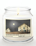 Harvest Collection Farmhouse Full moon 14 oz Candle Glass Jar with Brushed Silver Metal Lid
