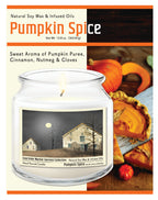Harvest Collection Farmhouse Full moon 14 oz Candle Glass Jar with Brushed Silver Metal Lid