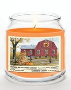 Harvest Collection Red Barn - Cranberry Cobbler 12.8oz Candle Glass Jar with Brushed Silver Metal Lid