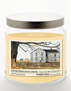 Harvest Collection Farmhouse 14 oz Candle Glass Jar with Brushed Silver Metal Lid