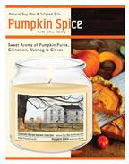 Harvest Collection Farmhouse 14 oz Candle Glass Jar with Brushed Silver Metal Lid