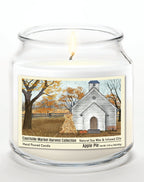 Harvest Collection Chapel - Apple Pie 12.8oz Candle Glass Jar with Brushed Silver Metal Lid