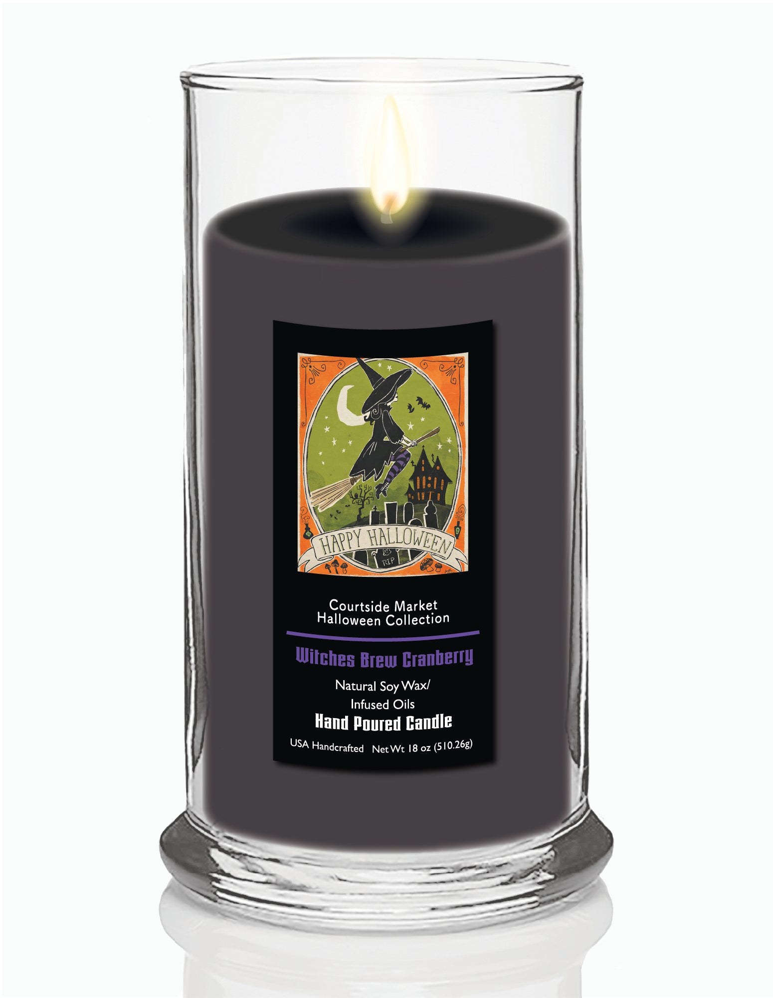 Stay Creepy II - Witches Brew Cranberry 18 oz Status Candle Glass