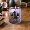 Witchy Kitty - Plum + Patchouli 12oz Soy Wax Candle & Decorative Glass