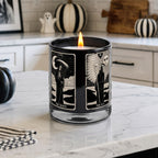 Sun and Moon Tarots - Blackberry + Cedarwood 12oz Soy Wax Candle & Decorative Glass