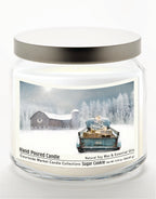 Christmas Pick Up - Sugar Cookie 14 oz Candle Glass Jar with Brushed Silver Metal Lid