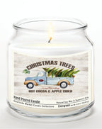 Christmas Trees All Day - Evergreen 14 oz Candle Glass Jar with Brushed Silver Metal Lid