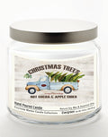 Christmas Trees All Day - Evergreen 14 oz Candle Glass Jar with Brushed Silver Metal Lid