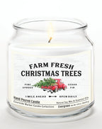Fresh Farm Trees - Evergreen 14 oz Candle Glass Jar with Brushed Silver Metal Lid