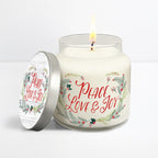 Peace ~ Love ~ Joy - Peppermint + Fir 14oz Soy Wax Candle