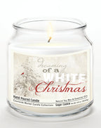 White Christmas II - Sugar Cookie 14 oz Candle Glass Jar with Brushed Silver Metal Lid